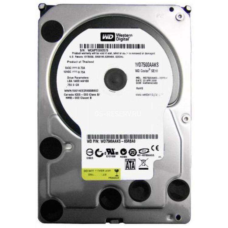 Жесткий Диск Western Digital Caviar Blue 750Gb (U300/7200/16Mb) SATAII(WD7500AAKS)