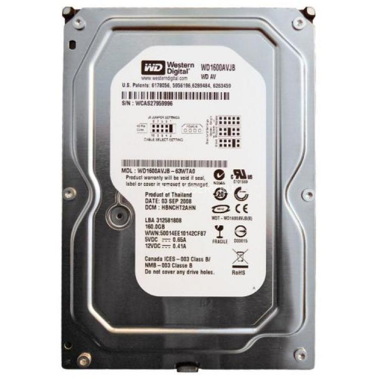 Жесткий Диск Western Digital AV 160Gb (U100/7200/8Mb) IDE(WD1600AVJB-63WTA0)