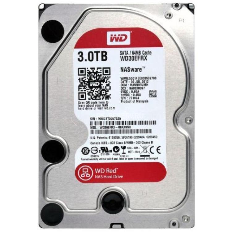 Жесткий Диск Western Digital Red Nasware 2.0 3Tb (U600/5400/64Mb) 6G SATAIII For NAS(WD30EFRX)
