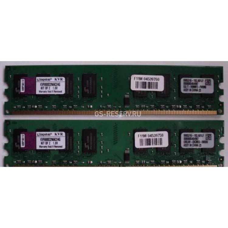 RAM DDRII-800 Kingston 4Gb 2x2Gb 2Rx8 PC2-6400U(KVR800D2N6K2/4G)