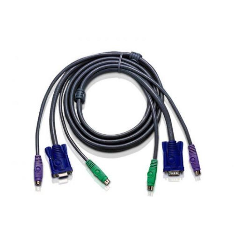 KVM Кабель ATEN HD15M/MD6M/MD6M-HD15F/M Монитор+Клавиатура+Мышь PS/2 DB15+2x6MINI-DIN Male-Female 5m For CS-82A CS-9138 CS-221 CS-78 CS-82AC-B CS-9134 CS-84AC-B CS912C-K(2L-1005P/C)