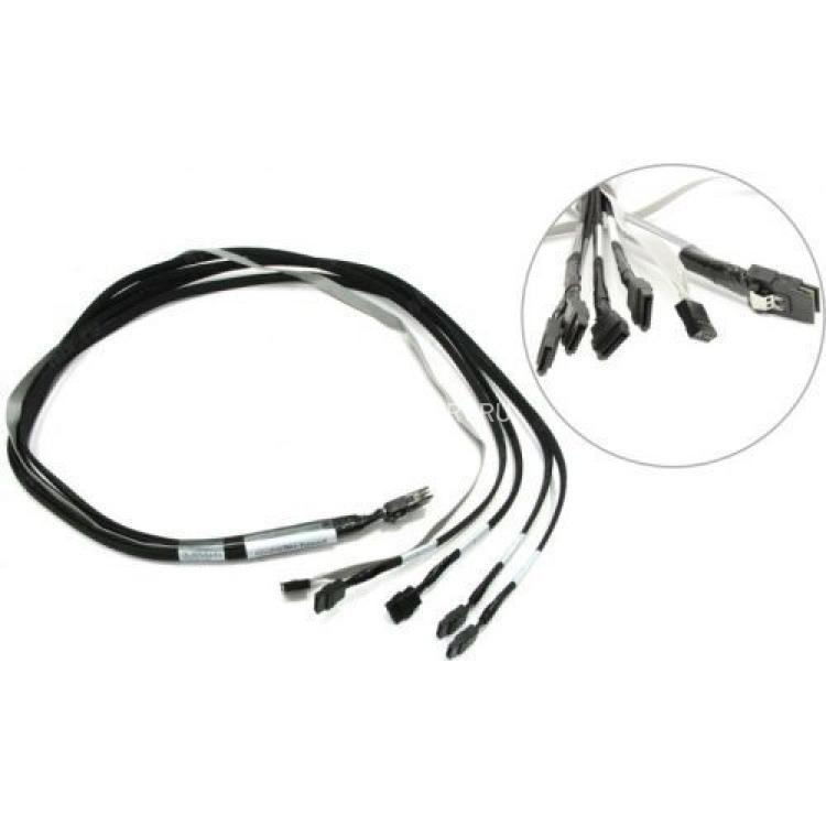 Шлейф SAS Adaptec 1xSFF-8087 (mSASx4) To 4xSATA (4xSATA Жесткий Диск или Корзина) Shrapnel 100cm/1m(CBL-00079-01-A-R)