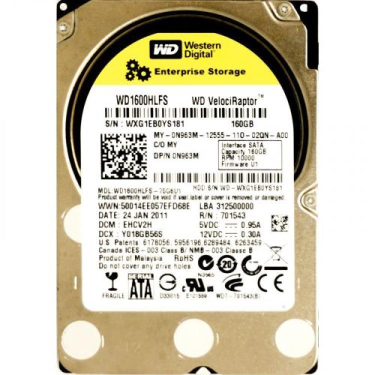 Жесткий Диск Dell (Western Digital) VelociRaptor 160Gb (U300/10000/16Mb) SATAII 2,5"(WD1600HLFS-75G6U1)