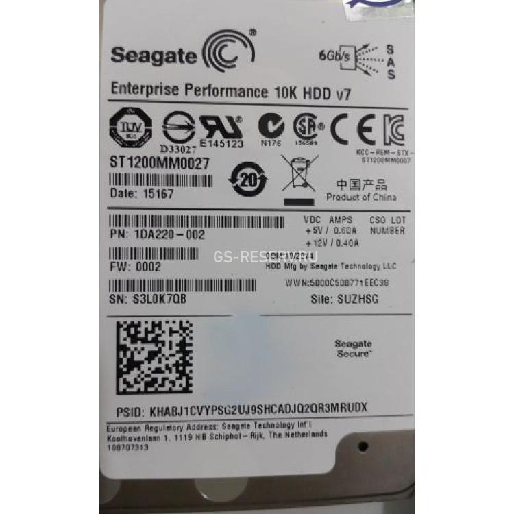 Жесткий Диск Seagate Enterprise Performance 10K HDD v7 SED 1.2Tb (U600/10000/64Mb) SED FIPS 140-2 6G SAS 2,5"(1DA220)