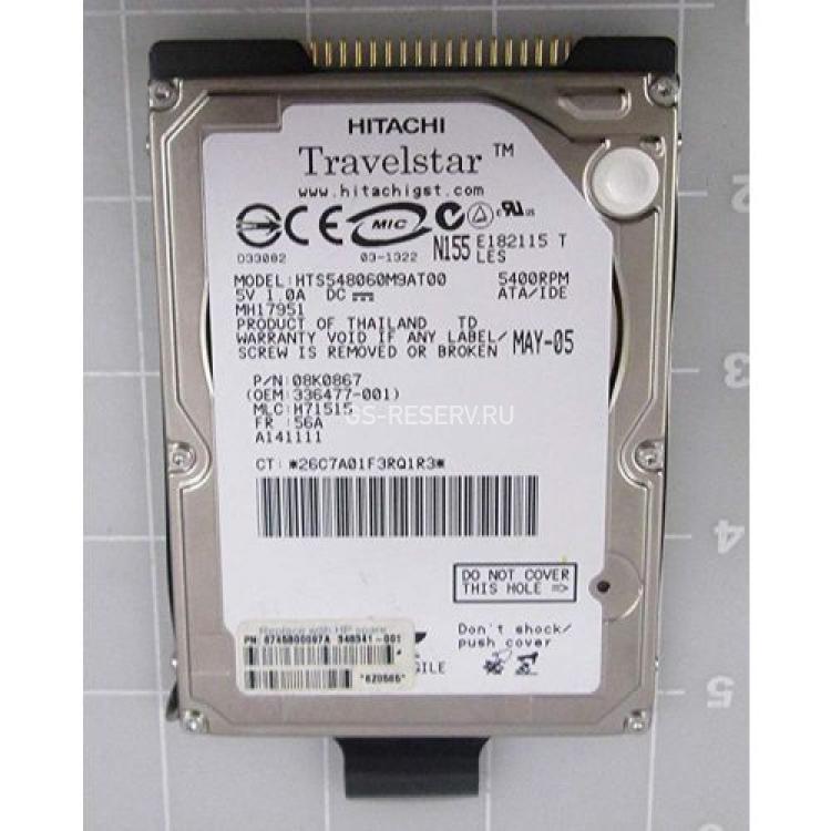 Жесткий Диск Hitachi Travelstar 5K80 60Gb (U100/5400/8Mb) IDE 2,5"(HTS548060M9AT00)
