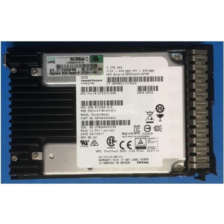 Твердотелый Накопитель SSD SAS HP MO003200JWFWR (Toshiba) 3.2Tb U1200 12G SAS 2,5" For P2000 G3 MSA2052 MSA2050 MSA2042 MSA2040 MSA2000 MSA1050 MSA1040 D2700 Proliant Gen8 Gen9 Gen10(PX05SVB320)