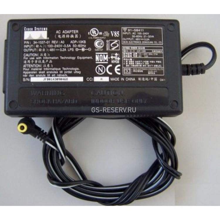 Блок Питания Cisco (Delta) Input 100-240V 50/60Hz 0.5A Output 48V 0.2A For AIR-PWRINJ IP Phone(34-1537-02)