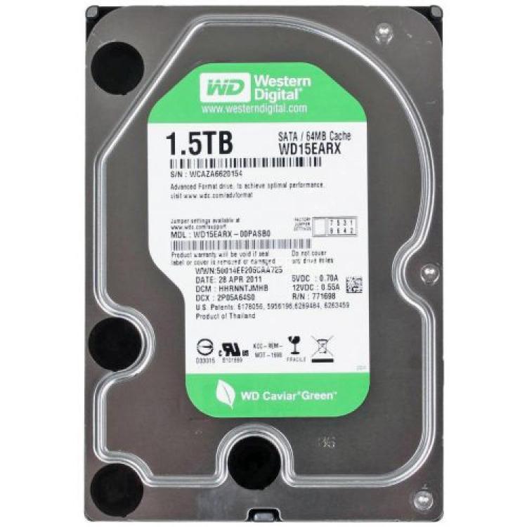 Жесткий Диск Western Digital Caviar Green 1,5Tb (U600/IntelliPower/64Mb) 6G SATAIII(WD15EARX)