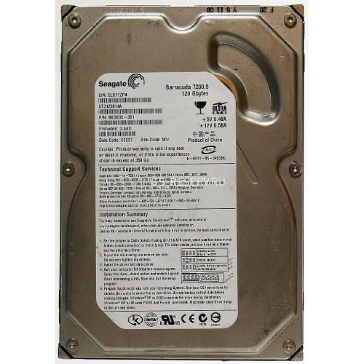 Жесткий Диск Seagate Barracuda 7200.9 120Gb (U100/7200/8Mb) IDE(9BD03C)