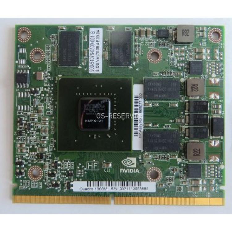 Видеокарта для Сервера HP Nvidia Quadro 1000M 2Gb 128Bit GDDR3 MXMIII для HP Z1 workstation(A2G98AV)