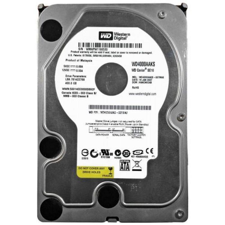 Жесткий Диск Western Digital Caviar Blue 400Gb (U300/7200/16Mb) SATAII(WD4000AAKS-00TMA0)