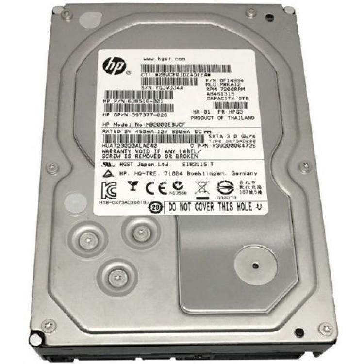 Жесткий Диск HP (Hitachi) Ultrastar 7K3000 HUA723020ALA640 2Tb (U600/7200/64Mb) 6G SATAIII For Gen5 Gen5p Gen6 Gen7(695995-001)