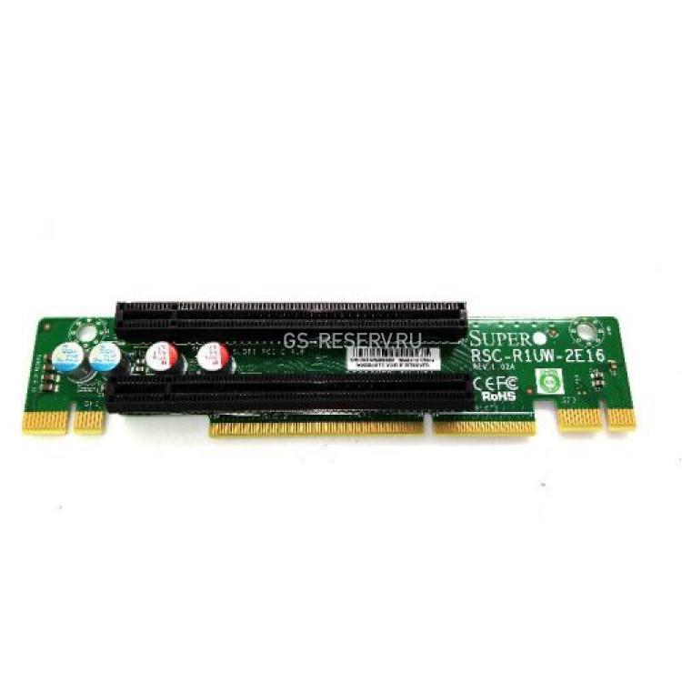 Riser SuperMicro 2PCI-E16x LHS WIO 1U For 1027R-72BRFTP 1027R-72RFTP 1027R-N3RF 1027R-WRF 1027R-WRF4+ SYS-1027R-WRFT+ 5017R-WRF 6017R-72RFTP 6017R-N3RF4+ SYS-6017R-N3RFT+ SYS-6017R-NTF 6017R-WRF SYS-1018R-WC0R SYS-1028R-TDW 1028R-WC1R(RSC-R1UW-2E16)