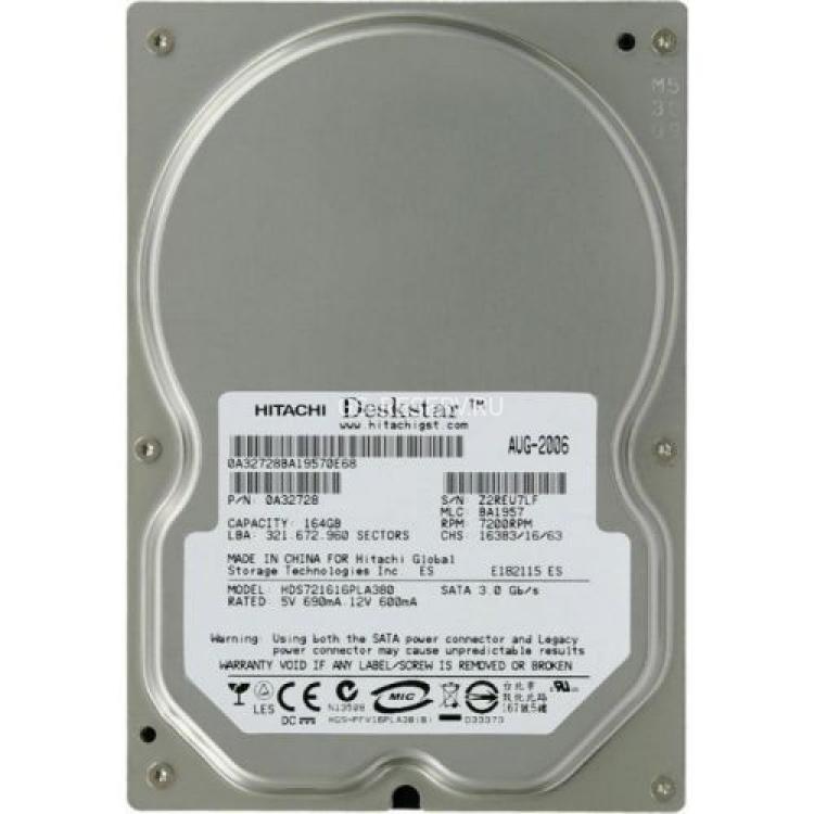 Жесткий Диск Hitachi Deskstar 7K160 164Gb (U300/7200/8Mb) SATAII(0A33535)