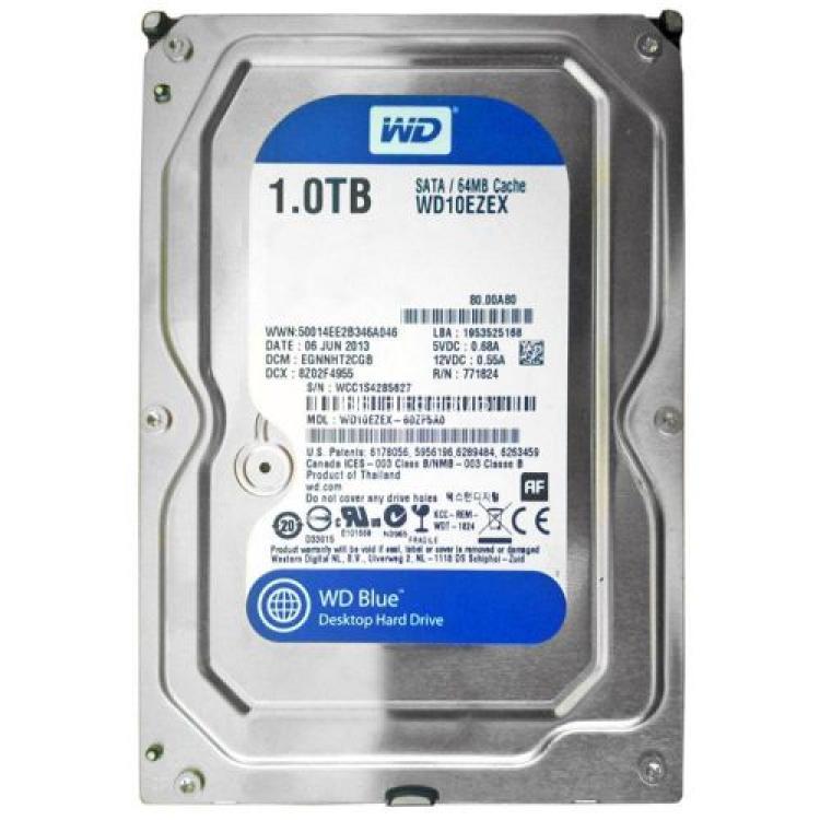 Жесткий Диск Western Digital Blue 1Tb (U600/7200/64Mb) 6G SATAIII(WD10EZEX)