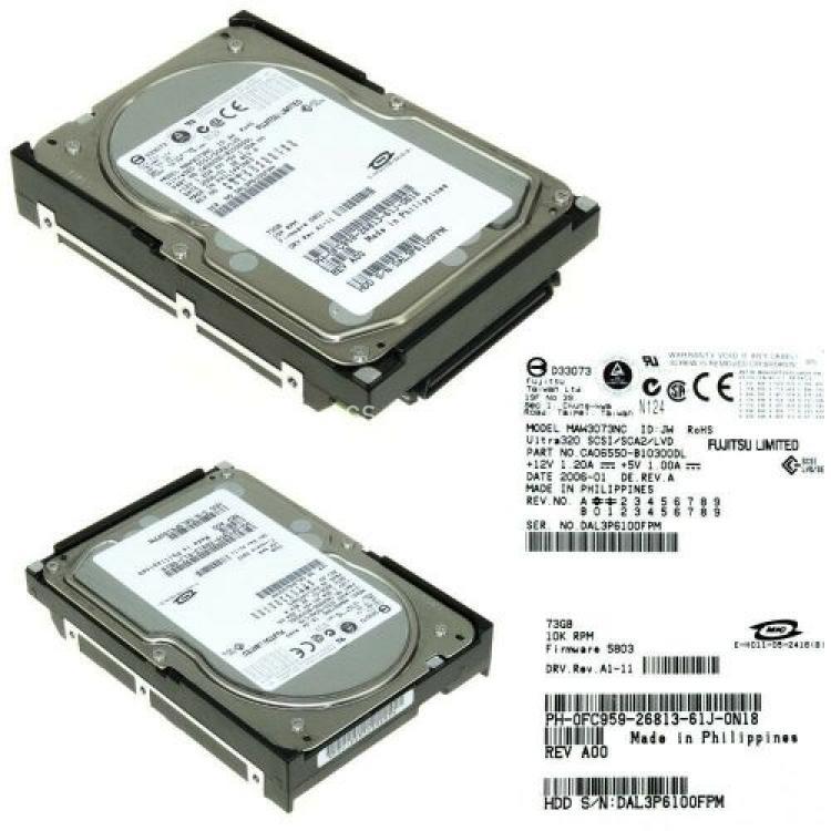 Жесткий Диск Fujitsu 73,5Gb (U320/10000/8Mb) 80pin U320SCSI(MAW3073NC)