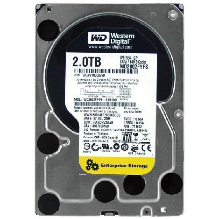 Жесткий Диск Western Digital RE4-GP 2Tb (U300/IntelliPower/64Mb) TLER RAFF SATAII(WD2002FYPS-01U1B0)