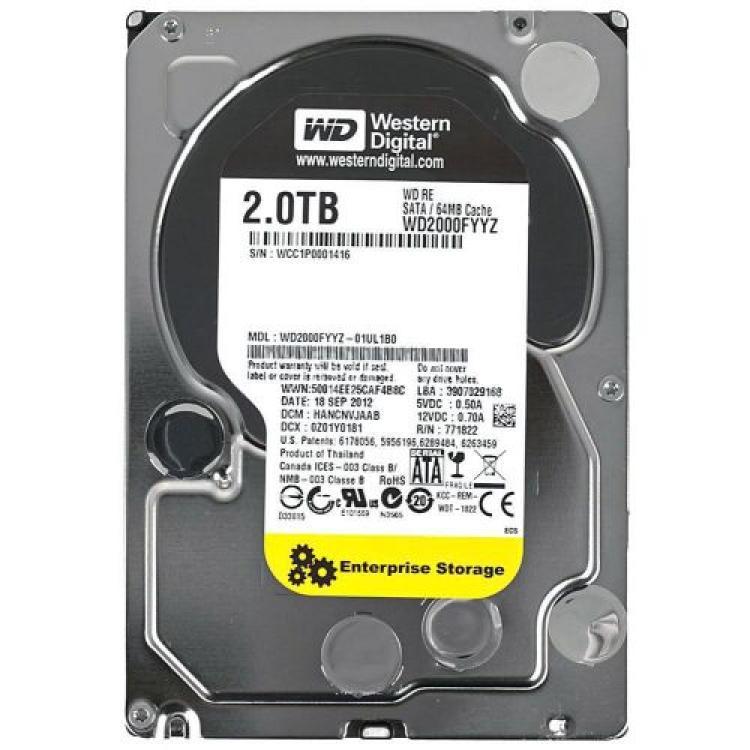 Жесткий Диск Western Digital RE 2Tb (U600/7200/64Mb) NCQ TLER 6G RAFF SATAIII(WD2000FYYZ)