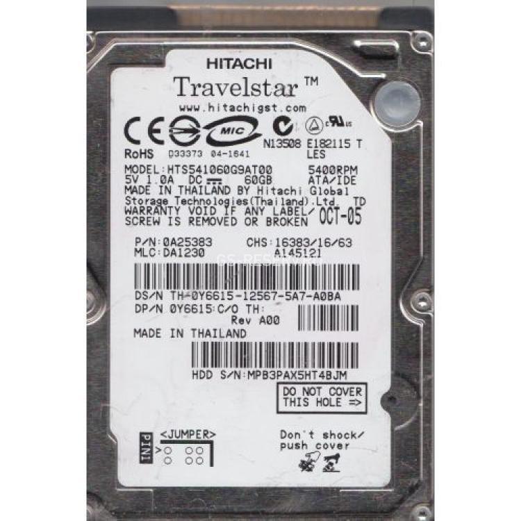 Жесткий Диск Hitachi Travelstar 5K100 60Gb (U100/5400/8Mb) IDE 2,5"(0A25383)