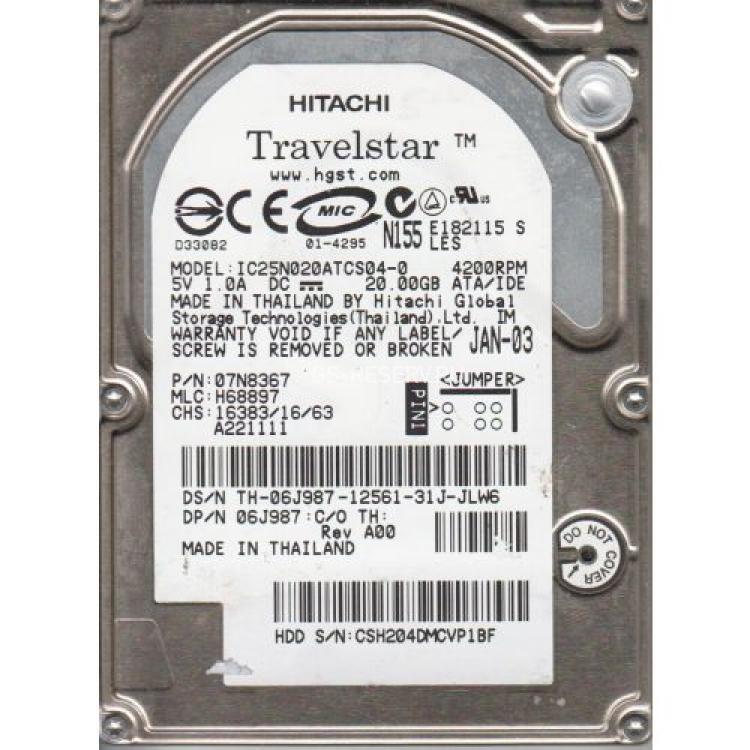 Жесткий Диск IBM Travelstar 40GN 20Gb (U100/4200/2Mb) IDE 2,5"(6J987)