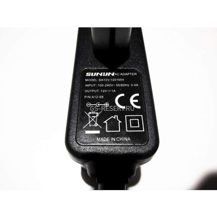Блок Питания Sunun Input 100-240V 50/60Hz 0,6A Output 12V 1A(A12-69)