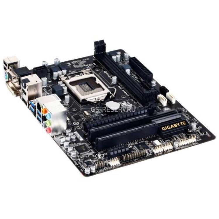 Материнская Плата Gigabyte iH81 S1150 HT 2DualDDRIII 2SATAIII 2SATAII PCI-E16x PCI-E1x 2PCI Video DVI HDMI DP LAN1000 AC97-8ch 4USB3 mATX 5000Mhz(GA-H81M-HD3)
