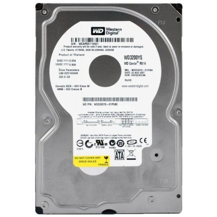 Жесткий Диск Western Digital RE2 320Gb (U300/7200/16Mb) SATAII(WD3200ABYS)