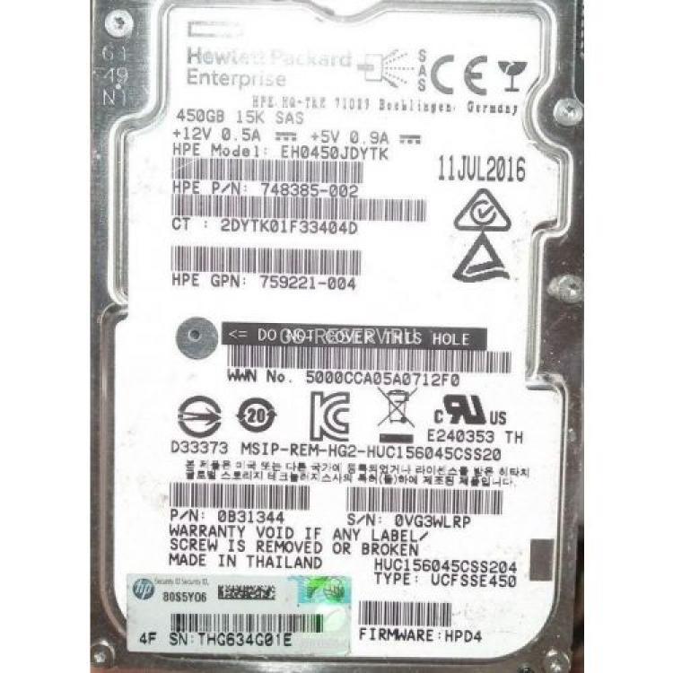 Жесткий Диск HP (HGST) (Hitachi) Ultrastar C15K600 HUC156045CSS204 450Gb (U1200/15000/128Mb) Secure Erase 512n 12G SAS 2,5" For Proliant Gen5 Gen6 Gen7 Gen8 Gen9 Gen10 D6000 D6020 D3600 D3610 D3700 D3710 D2600 D2700 Apollo Gen9 Gen10(0B31344)