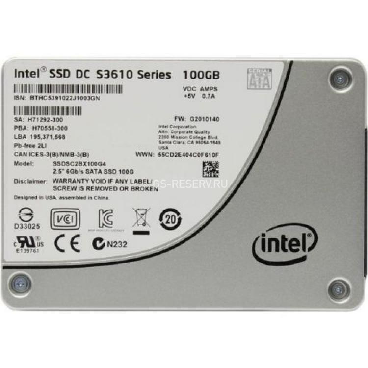 Твердотелый Накопитель SSD Intel SSD DC S3610 Series 100Gb TRIM MLC AES 6G SATAIII 2,5" 7mm(SSDSC2BX100G4)