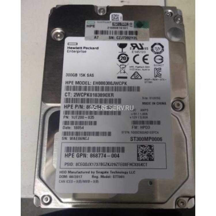 Жесткий Диск HP (Seagate) Enterprise Performance 15K HDD v6 ST300MP0006 300Gb (U1200/15000/256Mb) 512n 12G SAS 2,5" For Proliant Gen5 Gen6 Gen7 Gen8 Gen9 Gen10 D6000 D6020 D3600 D3610 D3700 D3710 D2600 D2700 Apollo Gen9 Gen10(748385-001)