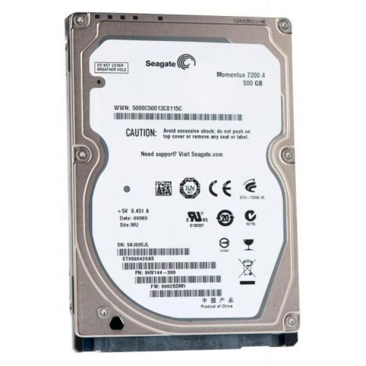 Жесткий Диск Seagate Momentus 7200.4 500Gb (U300/7200/16Mb) NCQ SATAII 2,5"(45N7277)