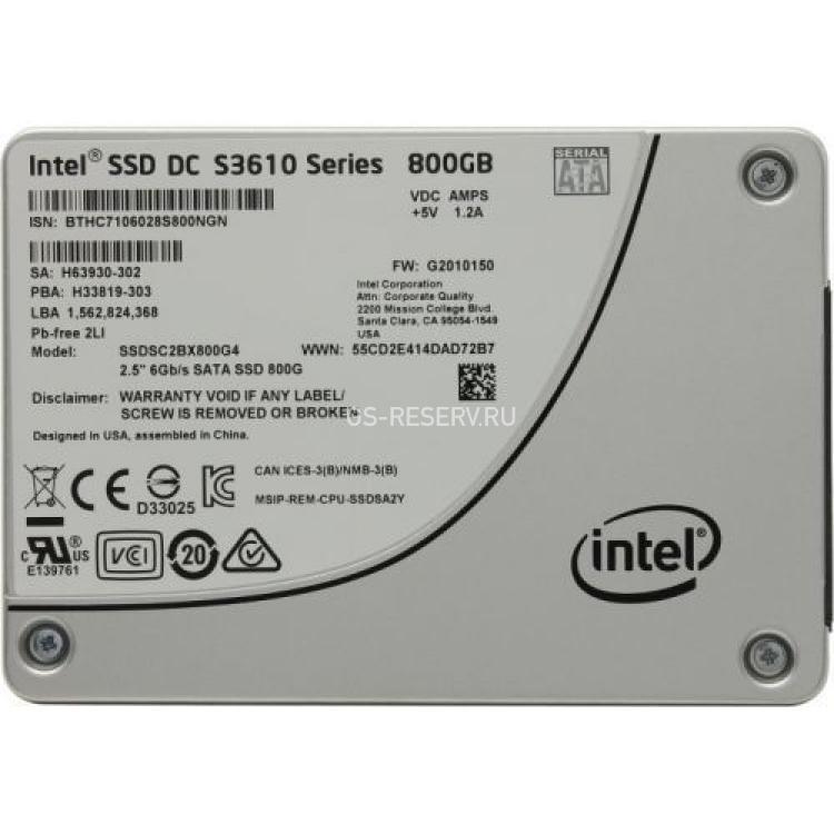 Твердотелый Накопитель SSD Intel SSD DC S3610 Series 800Gb TRIM MLC AES 6G SATAIII 2,5" 7mm(H63930-300)