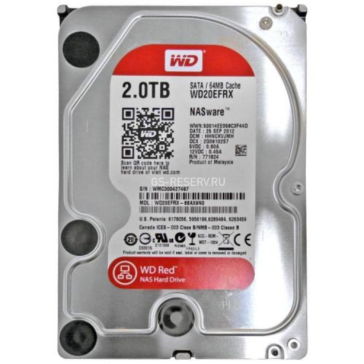 Жесткий Диск Western Digital Red Nasware 2.0 2Tb (U600/5400/64Mb) 6G SATAIII For NAS(WD20EFRX-68AX9N0)
