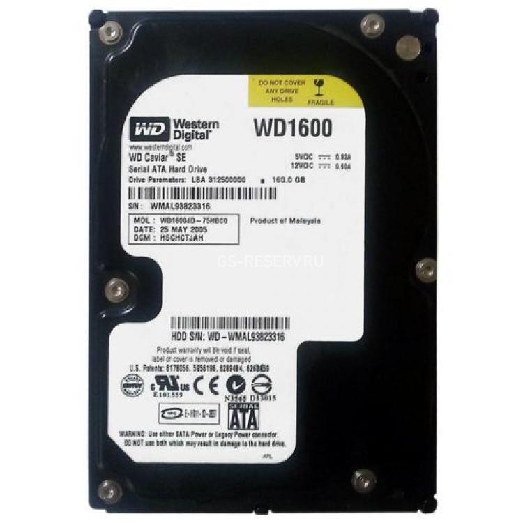 Жесткий Диск Western Digital Caviar SE 160Gb (U150/7200/8Mb) SATA(WD1600JD)