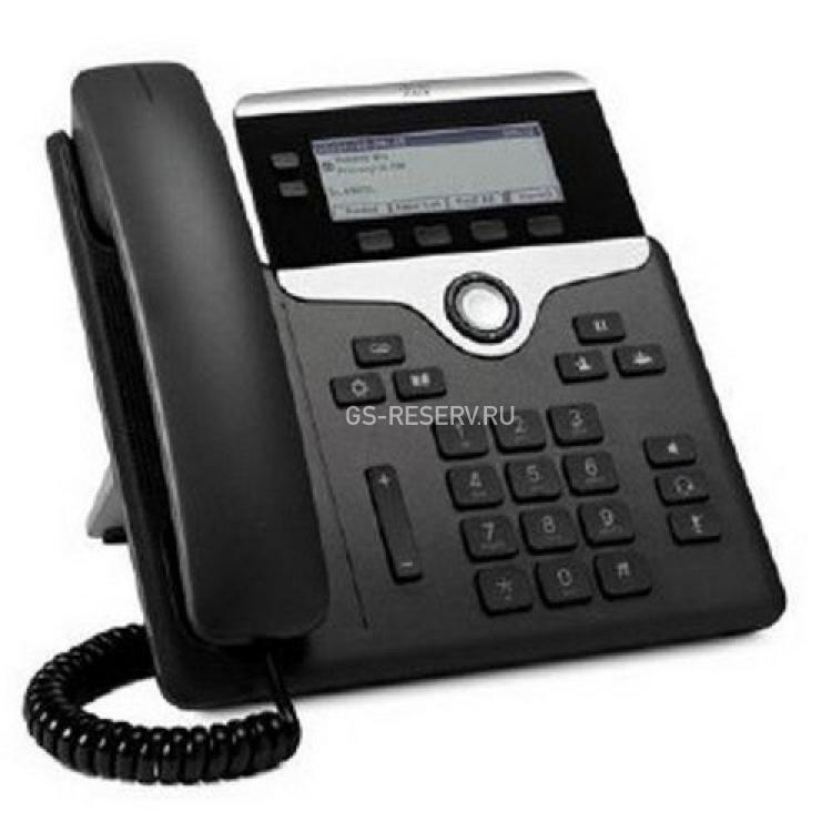 Телефон IP Cisco 2Lines 1xWAN 2xLAN 10/100Base-TX 2xRJ45 PoE Greyscale LCD Display 3.5" 396x162(CP-7821-K9=)
