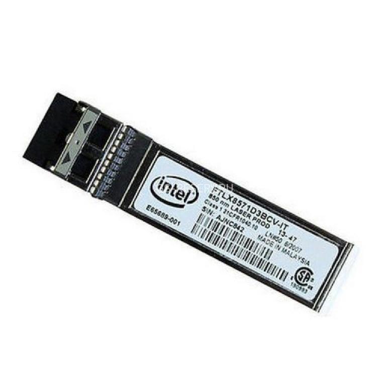 Transceiver SFP+ Intel (Avago) 10Gbps Dual Rate 10GBase-SR 1000Base-SX Short Wave 850nm 300m Pluggable miniGBIC LC(E65689-001)