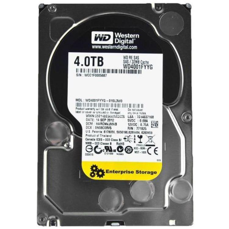 Жесткий Диск Western Digital RE 4Tb (U600/7200/32Mb) RAFF TLER 6G SAS 3,5"(WD4001FYYG)