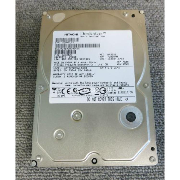Жесткий Диск Hitachi Deskstar T7K500 250Gb (U300/7200/8Mb) SATAII(0A33423)