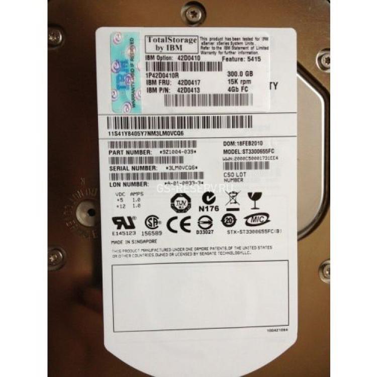 Жесткий Диск IBM System Storage (Fujitsu) MBA3300FD 300Gb (U4096/15000/16Mb) 40pin Fibre Channel 3,5" For DS5020 EXP520 DS5000 EXP5000 DS3950 EXP395 DS4800 DS4700 EXP810(42D0417)