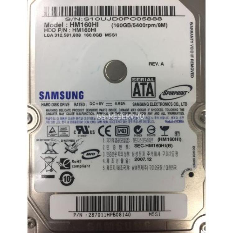 Жесткий Диск Samsung Spinpoint M80 160Gb (U150/5400/8Mb) SATA 2,5"(HM160HI)