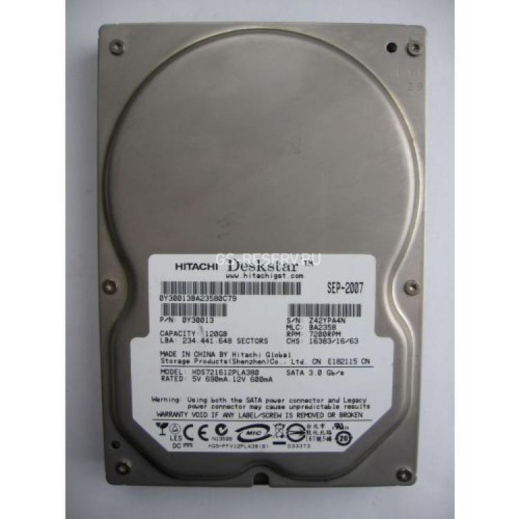 Жесткий Диск Hitachi Deskstar 7K160 123Gb (U300/7200/8Mb) SATAII(0A32729)