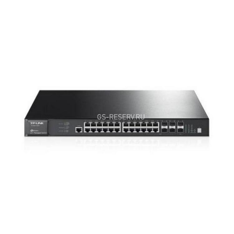 Коммутатор TP-Link Jetstream 28port 24port-10/100/1000Mbps 4port-1000Mbps 2port-10Gbps 24xRJ45 6xSFP+ Managed Layer 2 19" 1U(T2700G-28TQ)