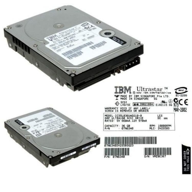 Жесткий Диск IBM Ultrastar 73LZX 36,7Gb (U160/10000/4Mb) 68pin U160SCSI(07N6340)
