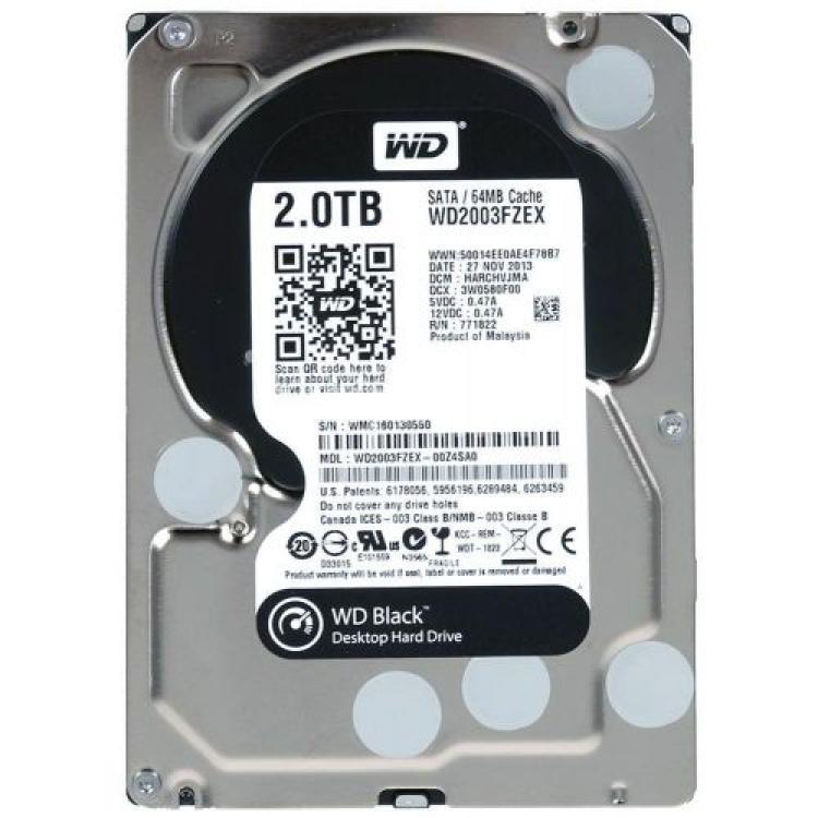 Жесткий Диск Western Digital Black 2Tb (U600/7200/64Mb) AF 6G SATAIII(WD2003FZEX-00Z4SA0)