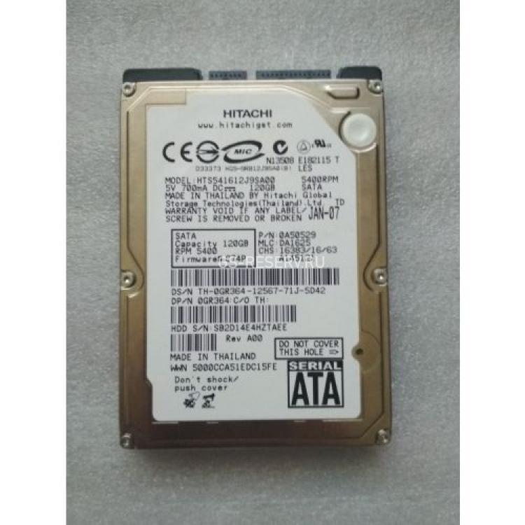 Жесткий Диск Hitachi Travelstar 5K160 120Gb (U150/5400/8Mb) SATA 2,5"(HTS541612J9SA00)