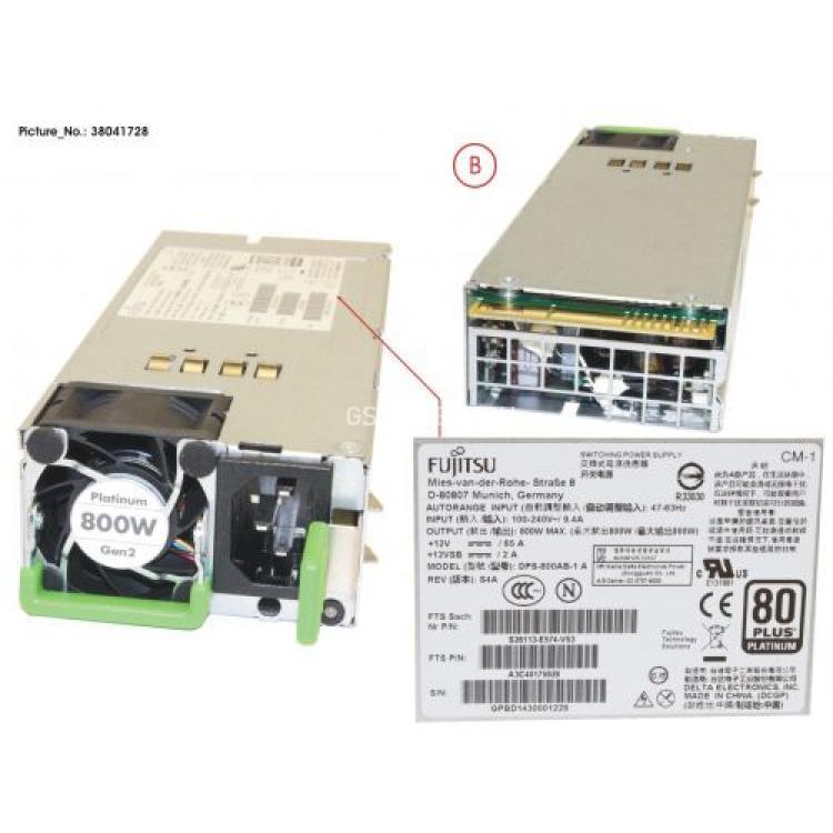 Резервный Блок Питания Fujitsu-Siemens 800Wt (Delta) для серверов Primergy RX2510M2 RX2530M2 RX2530M1 RX2540M2 RX2540M1 RX2560M2 RX2560M1 TX2560M2 TX2560M1(S26113-F574-L13)
