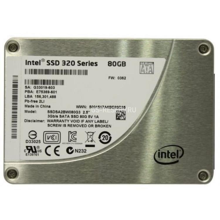 Твердотелый Накопитель SSD Intel SSD 320 Series 80Gb 270Мб/сек MLC 3G SATAII 2,5" 7mm(909442)