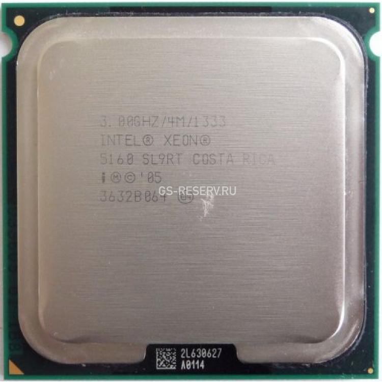 Процессор Intel Xeon 5160 3000Mhz (1333/L2-4Mb) 2x Core 65Wt Socket LGA771 Woodcrest(SL9RT)