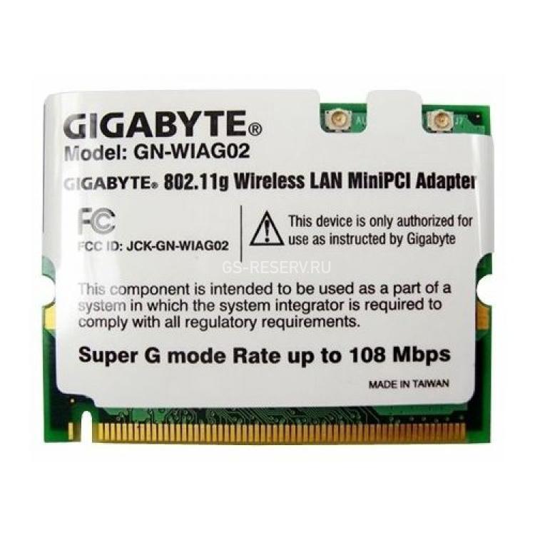 Модуль WiFi Gigabyte 802.11b/g 108MBit/s 2.4Ghz miniPCI(GN-WIAG02)