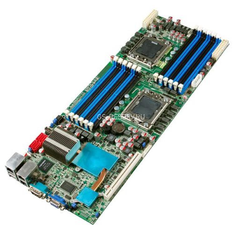 Материнская Плата Intel i5500 Dual Socket 1366 12DDR3 4SATAII PCI-E16x SVGA 2xGbLAN IPMI Half-Width E-ATX 6400Mhz(BB5500HV)
